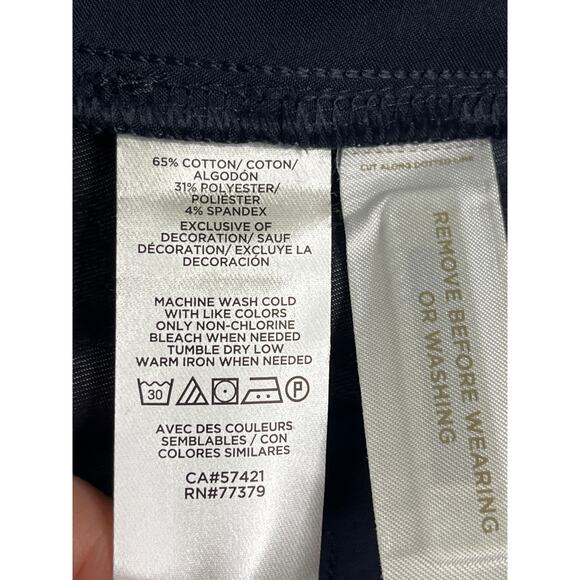NWT Ann Taylor The Ankle Pant Embroidered Hem Naval Night Wash pants, size 4 - Picture 8 of 16